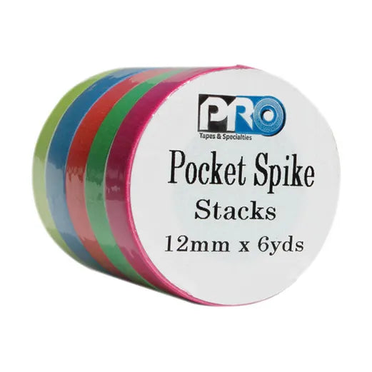 ProTape Pocket Spike Stack 1/2" x 6yd - Fluorescent Colors